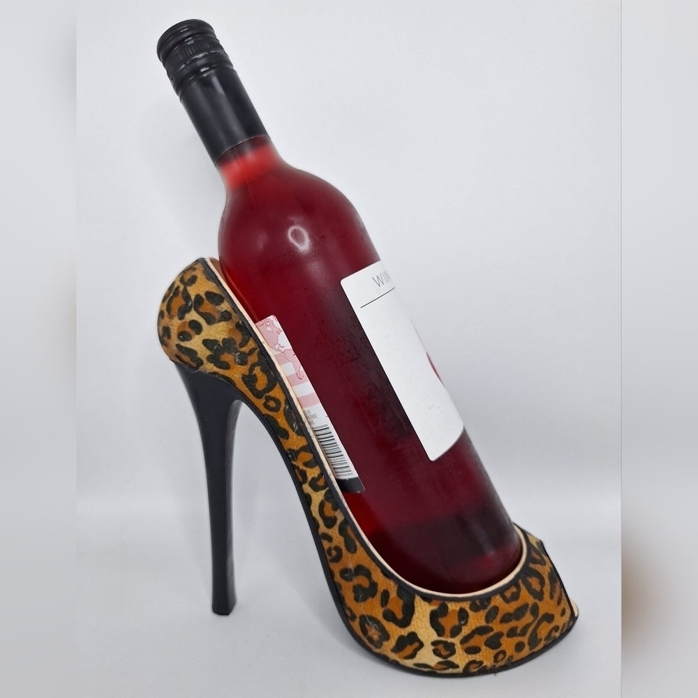 1889) Wild Eye Designs Leopard Print High Heel Bottle Holder